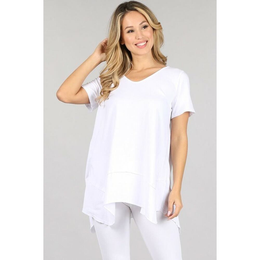 🦋 Chatoyant Basic Mineral Wash Top White Large 🦋